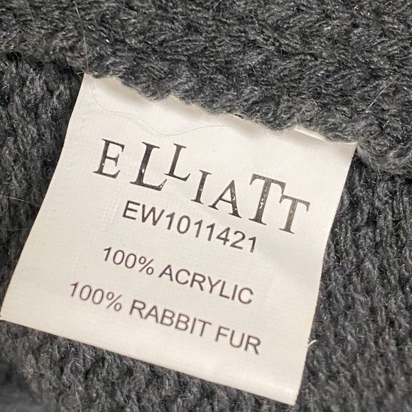 Elliatt Enwtined Rabbit Fur Vest Charcoal Gray High Low Asymmetrical Women's M - Picture 10 of 12